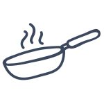 icone d'un wok pour siginifier que la cuisine est locale lors de ce stage apnée aux Philippines
